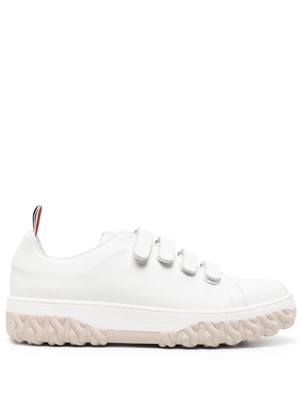 Thom Browne - Court touch-strap sneakers - men - Calf Leather/Rubber/Calf Leather - 11 - White