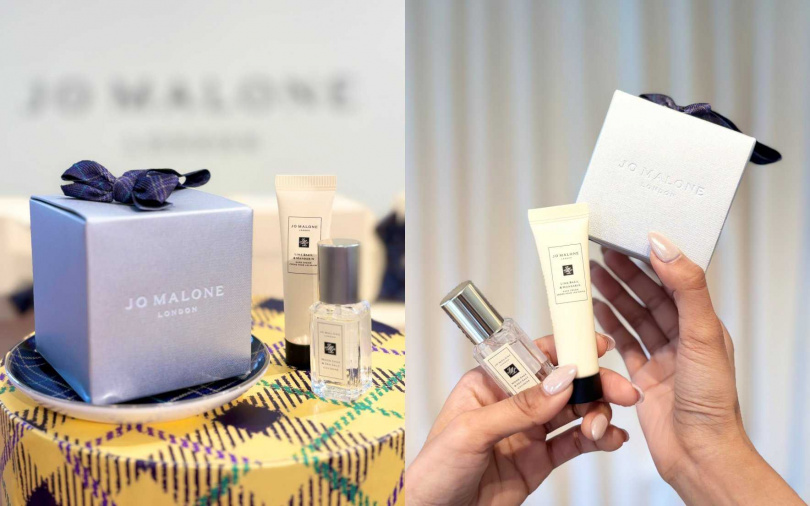 Jo Malone London蘇格蘭格紋聖誕銀氛掛飾／1,280元、蘇格蘭格紋聖誕香氛掛飾／1,280元。（圖／吳雅鈴攝）
