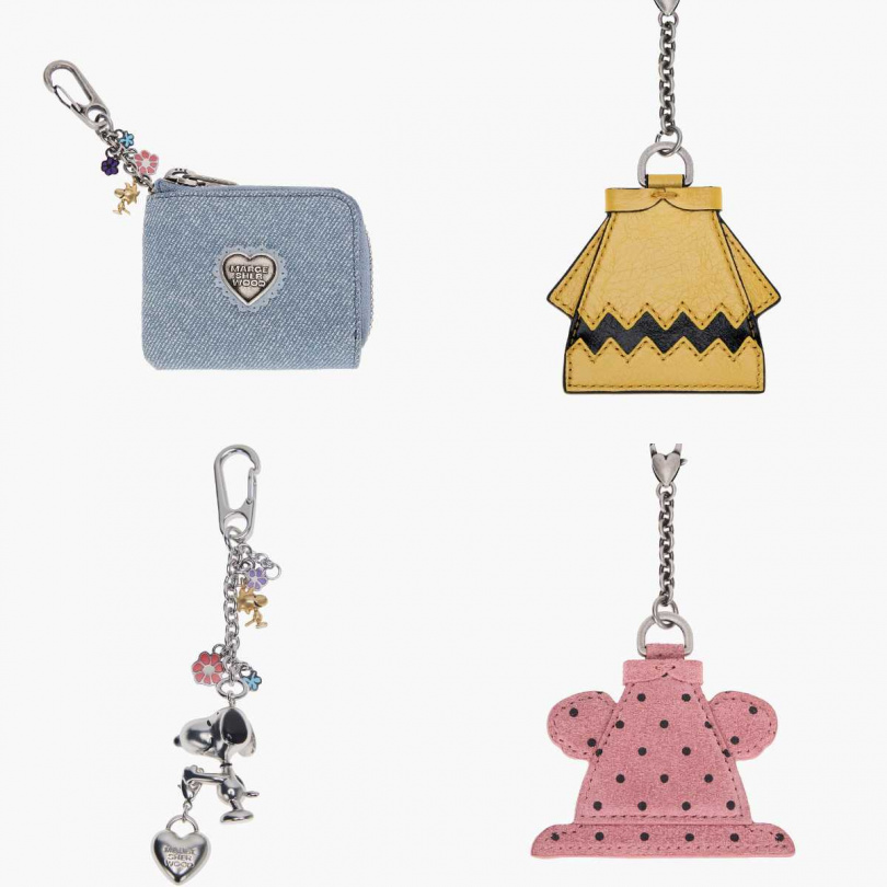 HEART LACE MINI ZIPPER WALLET／2,880元，CHARLIE LEATHER CHARM／2,080元，KEYCHAIN／2,080元，SALLY LEATHER CHARM／2,080元（圖／ARTIFACTS）