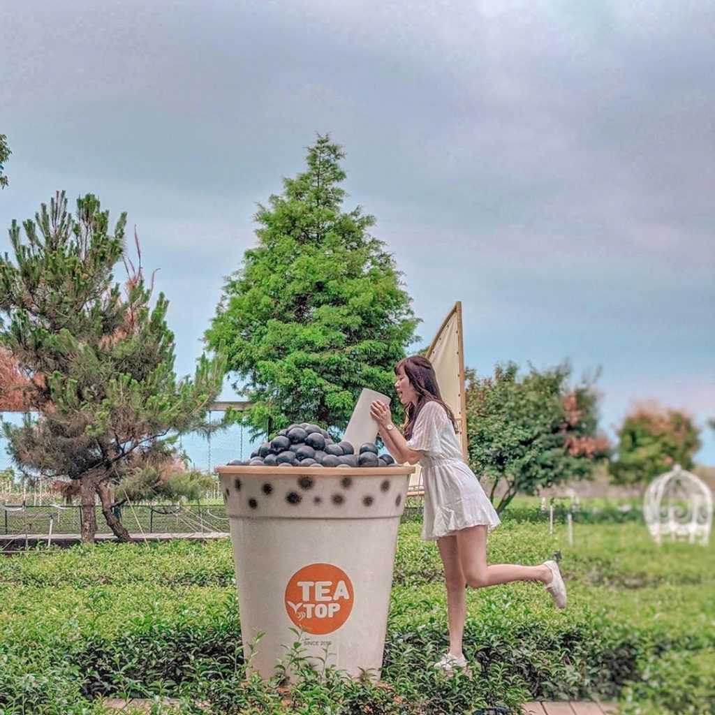 南投名間︱茶二指故事館︱哪來的巨大杯珍奶？！好玩又好拍的茶葉故事館、茶園