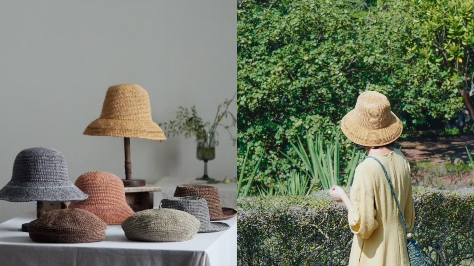 P+線飾系列大簷草帽