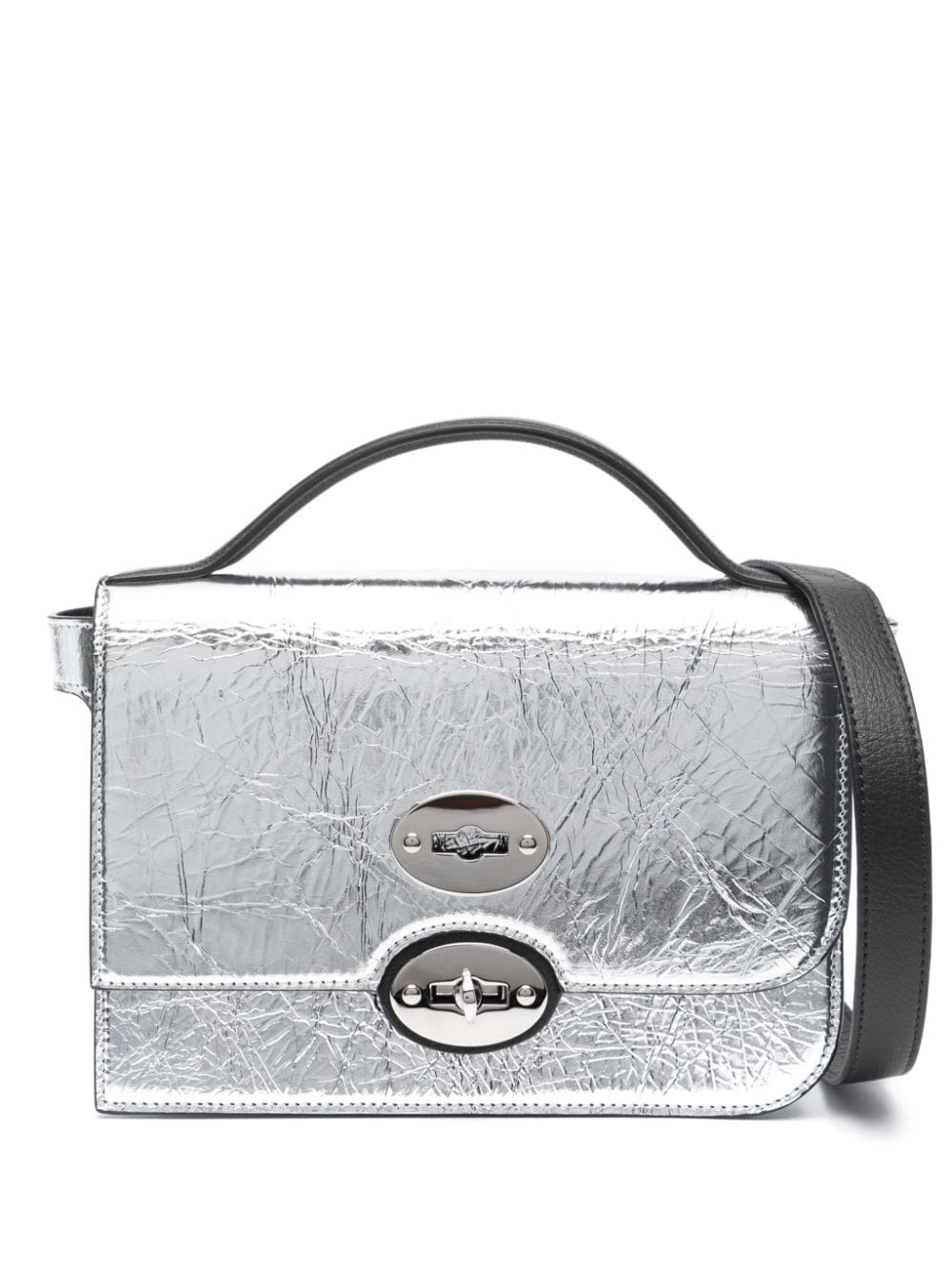 Zanellato - Ella crinkled leather crossbody bag - women - Calf Leather - One Size - Silver