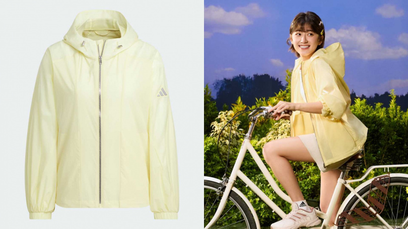 adidas黃色防曬輕風衣(女款) ／2,890元（圖／品牌提供）