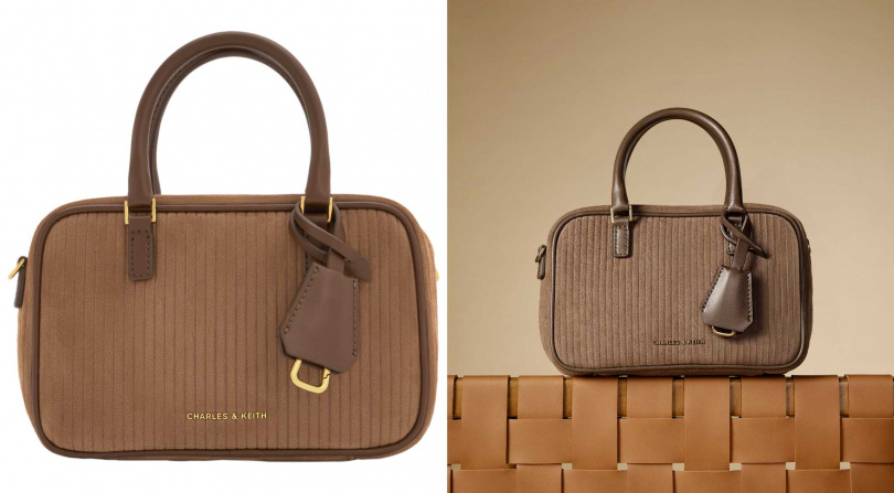 CHARLES & KEITH Sianna 燈心絨托特包-摩卡棕／2,590 元（圖／品牌提供）