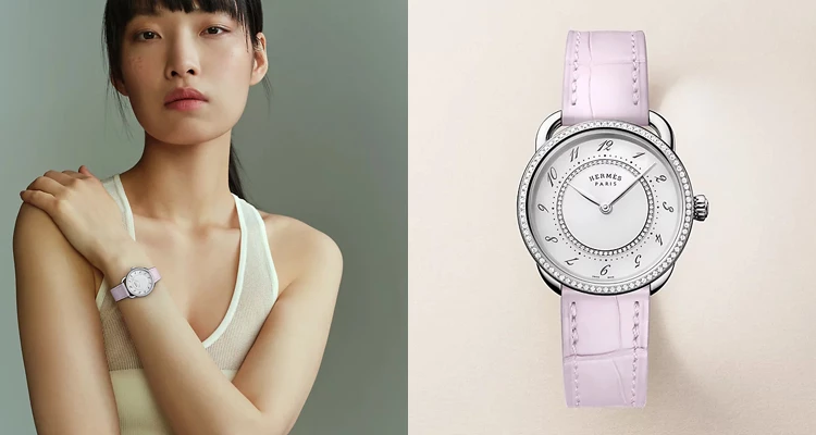 這款Hermès「Arceau」腕錶，完美詮釋了頂級品牌獨有的的「靜奢風格」，其標誌性的不對稱馬鐙形錶耳不僅是該系列的設計靈魂，更為圓潤的錶殼賦予了靈動的生命力。