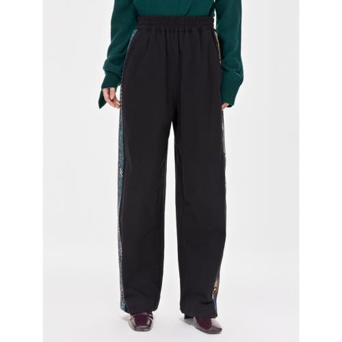 JNBY秋冬針織松緊拼接直筒褲