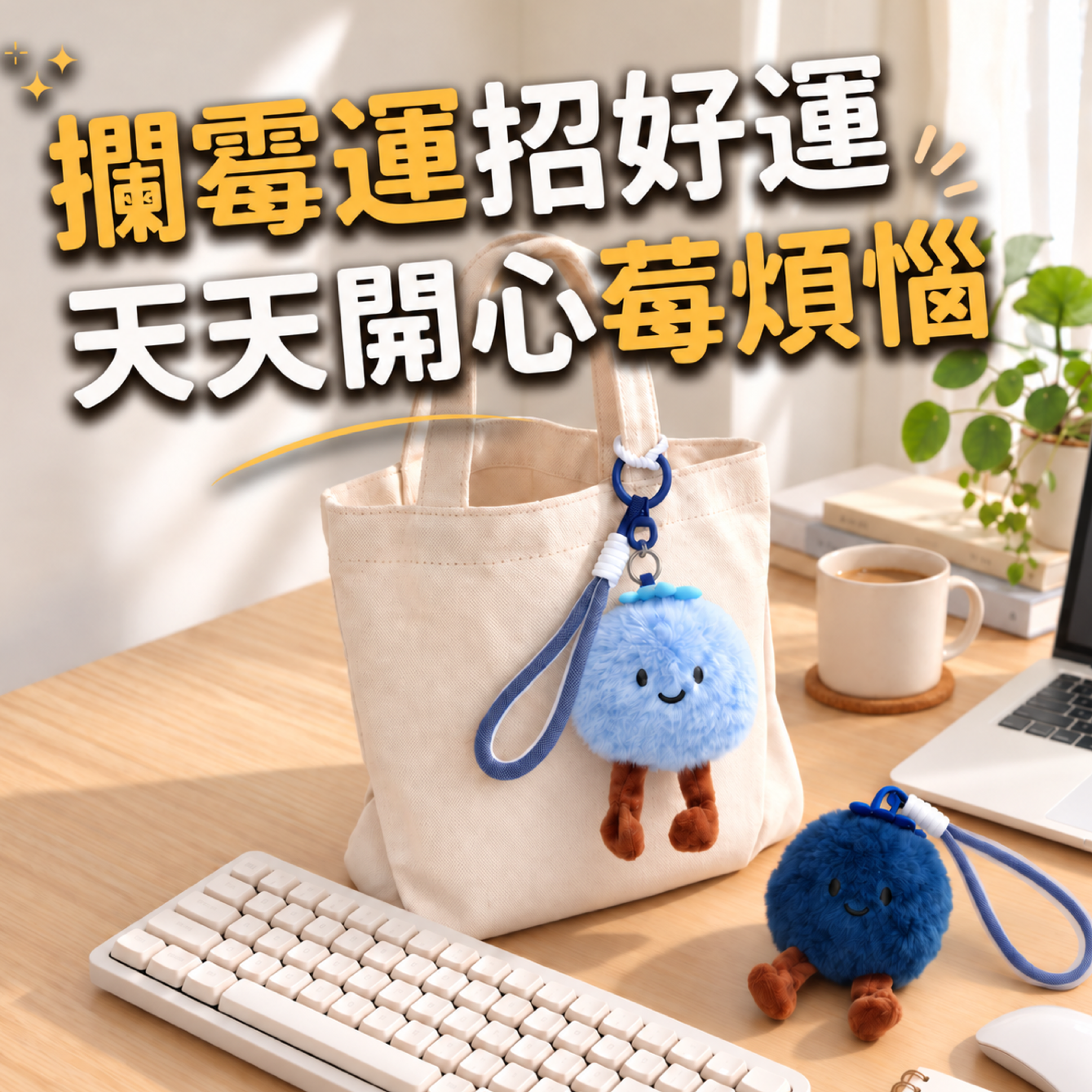 [窩在家] (預購) 攔霉運好運藍莓吊飾禮盒 🎂 生日禮物｜辦公室｜療癒｜實用｜同事｜上班族｜天秤座｜情人節｜520