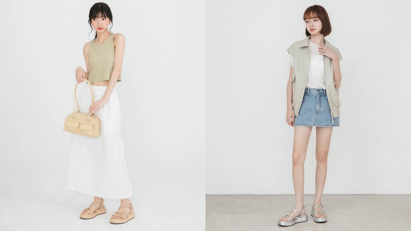 夏日樂園交叉細帶厚底涼鞋