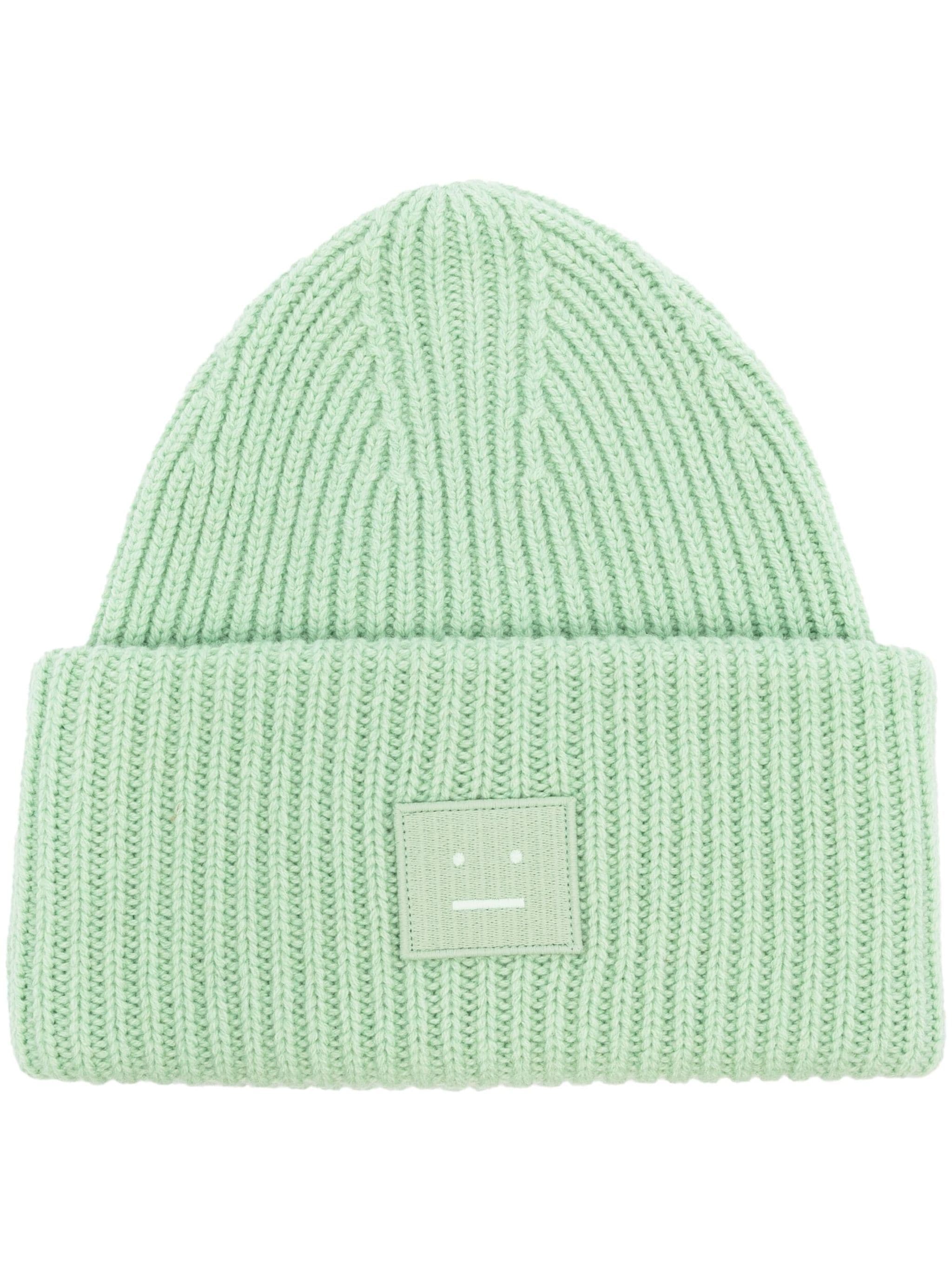 Acne Studios face-patch ribbed-knit beanie