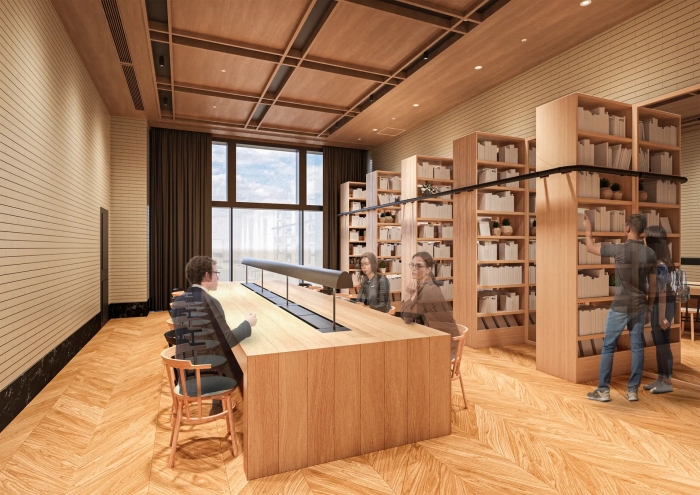 IN THE LIBRARY hotel and books TOKOROZAWA大廳：the big table