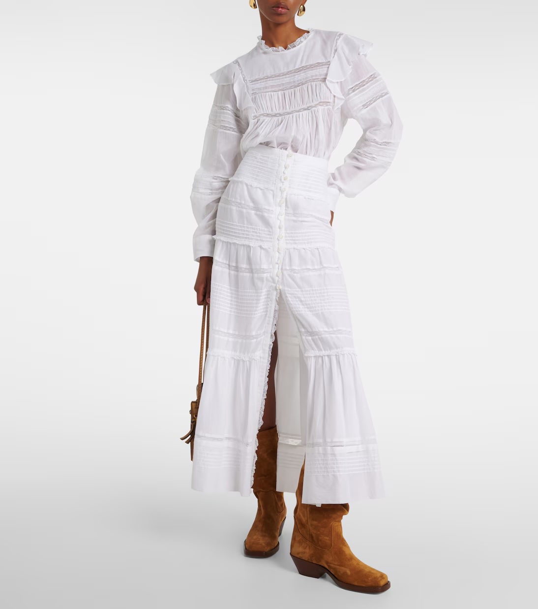 MARANT ETOILE Gihane cotton voile maxi skirt