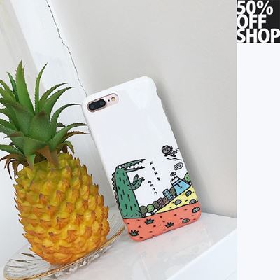 50%OFF SHOP可愛綠色恐龍塑膠支架指環IPHONE手機殼【SQZZ000018 】