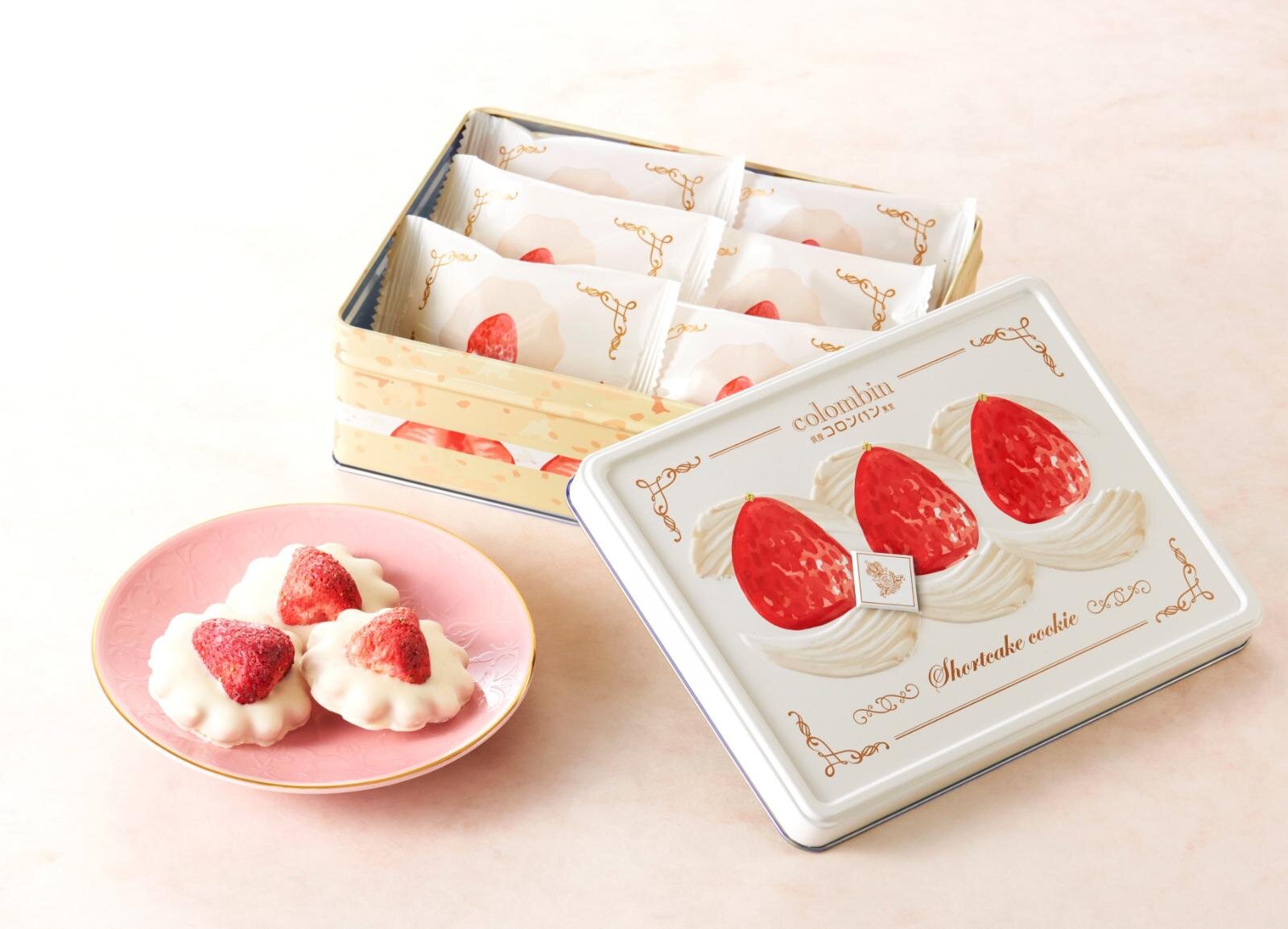 コロンバン_colombin_草莓奶油蛋糕鐵罐