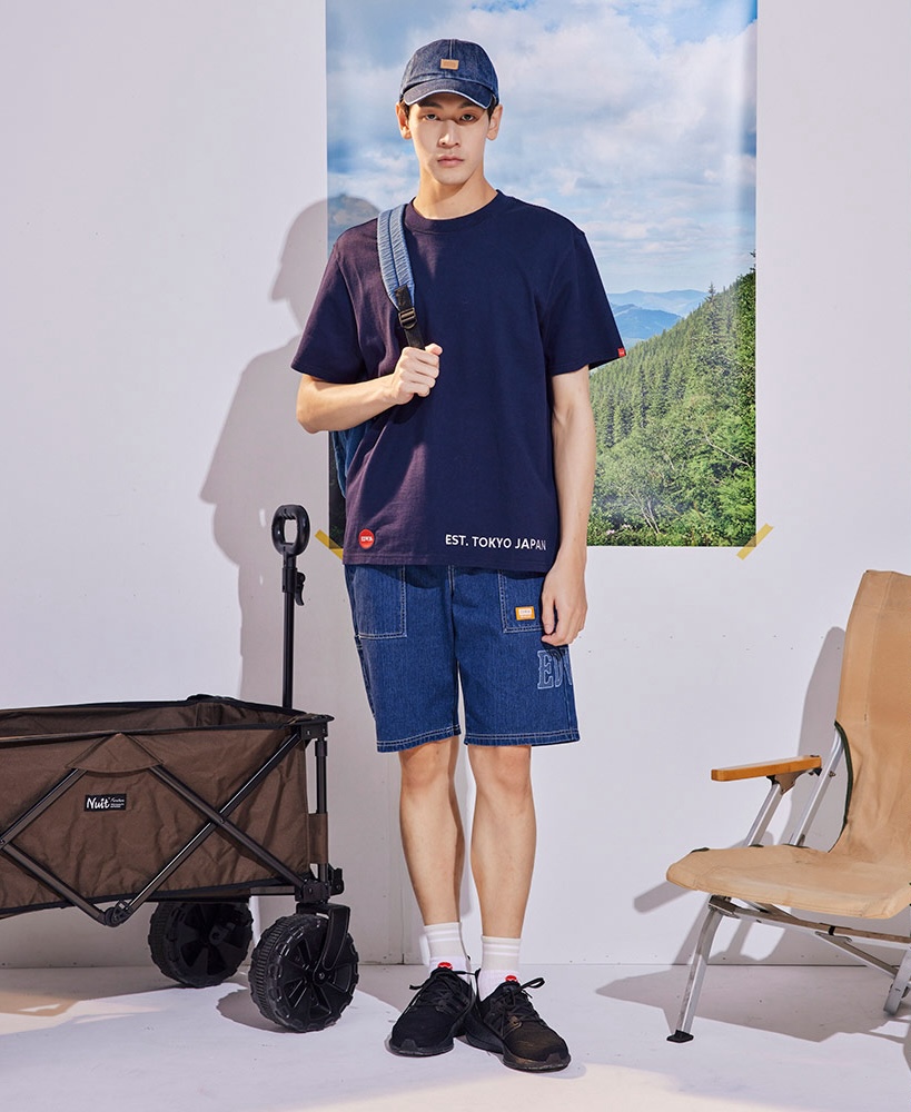 EDWIN｜橘標｜男裝｜大LOGO工裝丹寧短褲