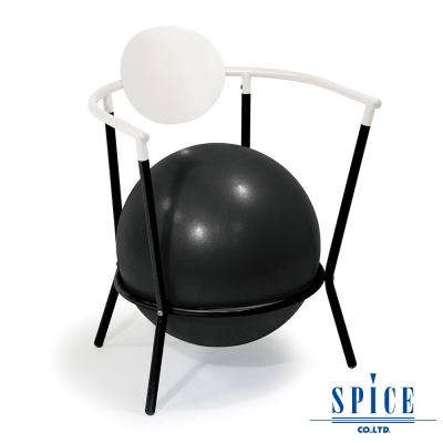 【日本 SPICE 】 多功能 碳黑白 瑜珈平衡球 時尚手扶椅