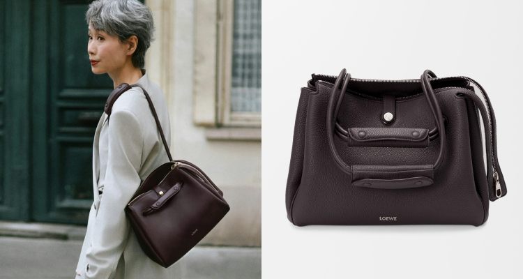 首先登場的是，由傳奇港星─葉童親自示範的Loewe主打新包款「Madrid」。身為IT Bag製造機的代表品牌，Loewe幾乎每隔一段時間就能推出令人一眼心動的新設計，而這次亮相的「Madrid」系列同樣不負期待。包款以品牌發源地─西班牙馬德里城市為靈感命名，精選柔軟細緻的小牛皮打造，包身線條隨材質自然垂墜，呈現出流暢柔和的輪廓，視覺與觸感兼具，完美詮釋低調耐看的奢華魅力。