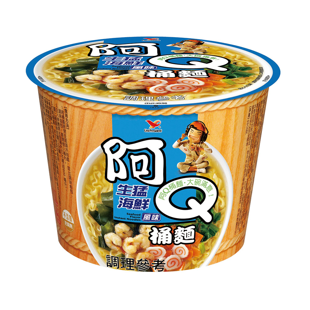 統一阿Q桶麵生猛海鮮(碗)98g(箱購依實際收貨為主，無法保證原封箱出貨)