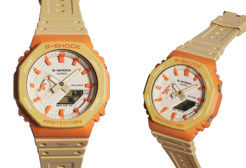 MAISON KITSUNÉ × G-SHOCK金色時分GA2100聯名手錶／7,200元（圖／品牌提供）