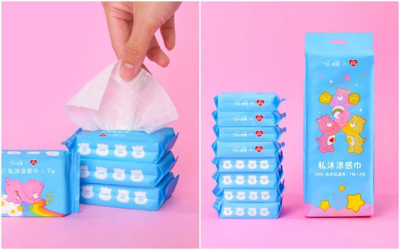 愛康私沐涼感巾Care Bears聯名款迷你規格（圖／品牌提供）