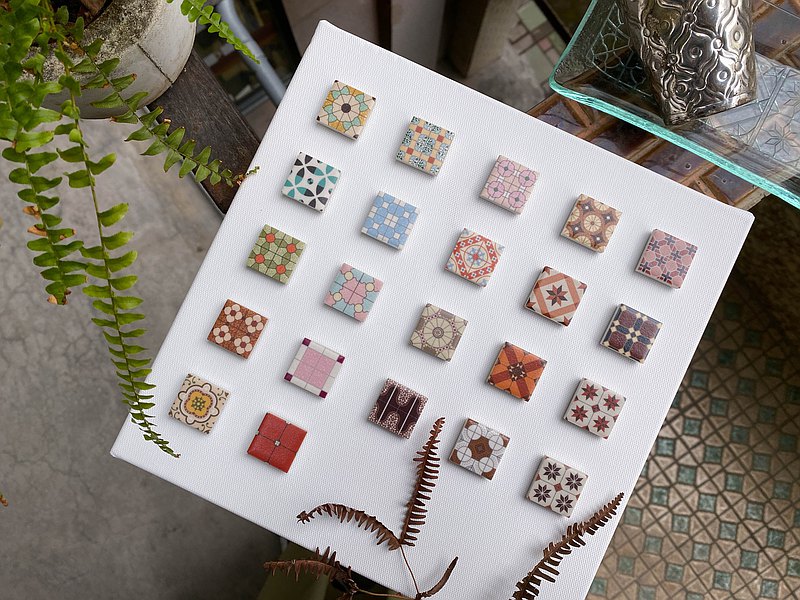 | 復古花磚系列 | 瓷磚磁鐵 - 4入 /共22款