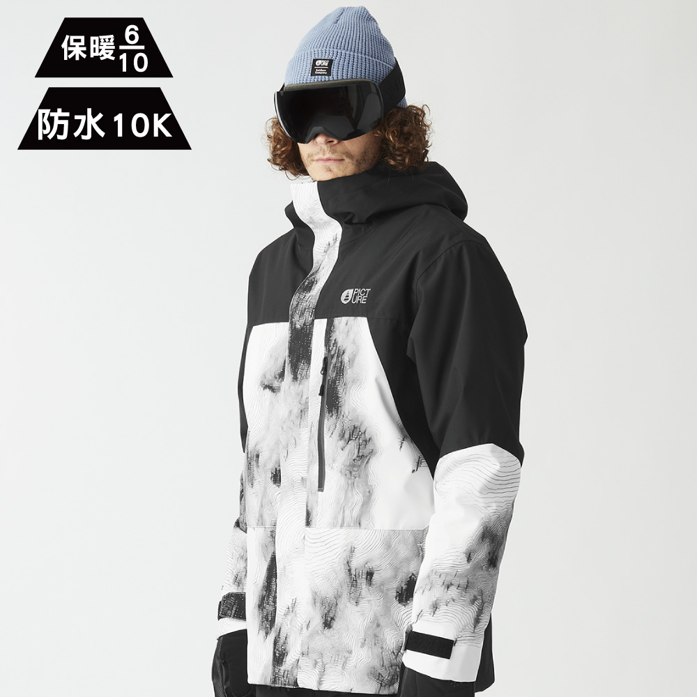 Picture 男防水透濕滑雪外套【黑-印花雪花】Jomoh JKT MVT0576 (S-XL)