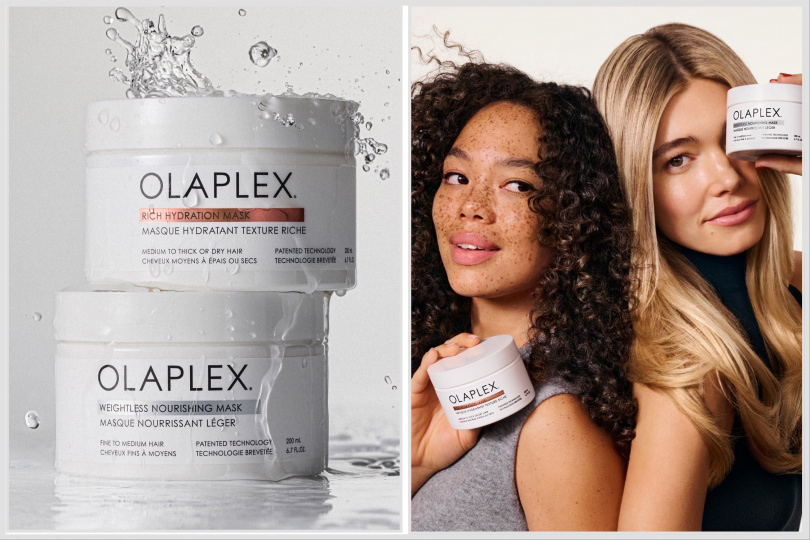 OLAPLEX 歐啦深層保濕護髮膜200ml／1,980元、OLAPLEX 歐啦輕盈滋養護髮膜200ml／1,980元。（圖／品牌提供）