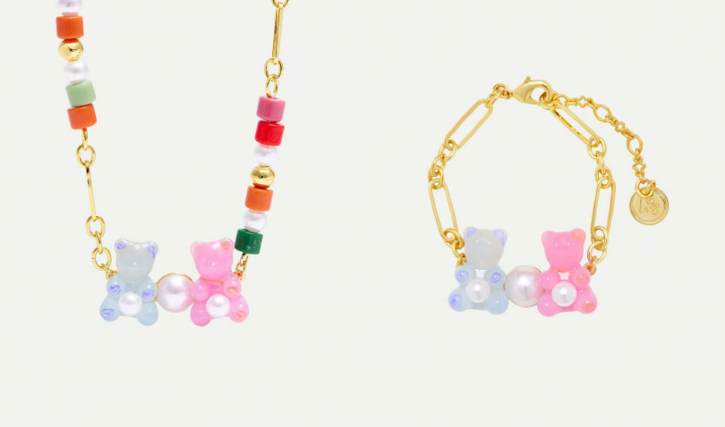 Les Néréides 甜蜜童年-小熊軟糖與珍珠項鍊／5,800元；小熊軟糖與珍珠手鍊／4,400元（圖／品牌提供）