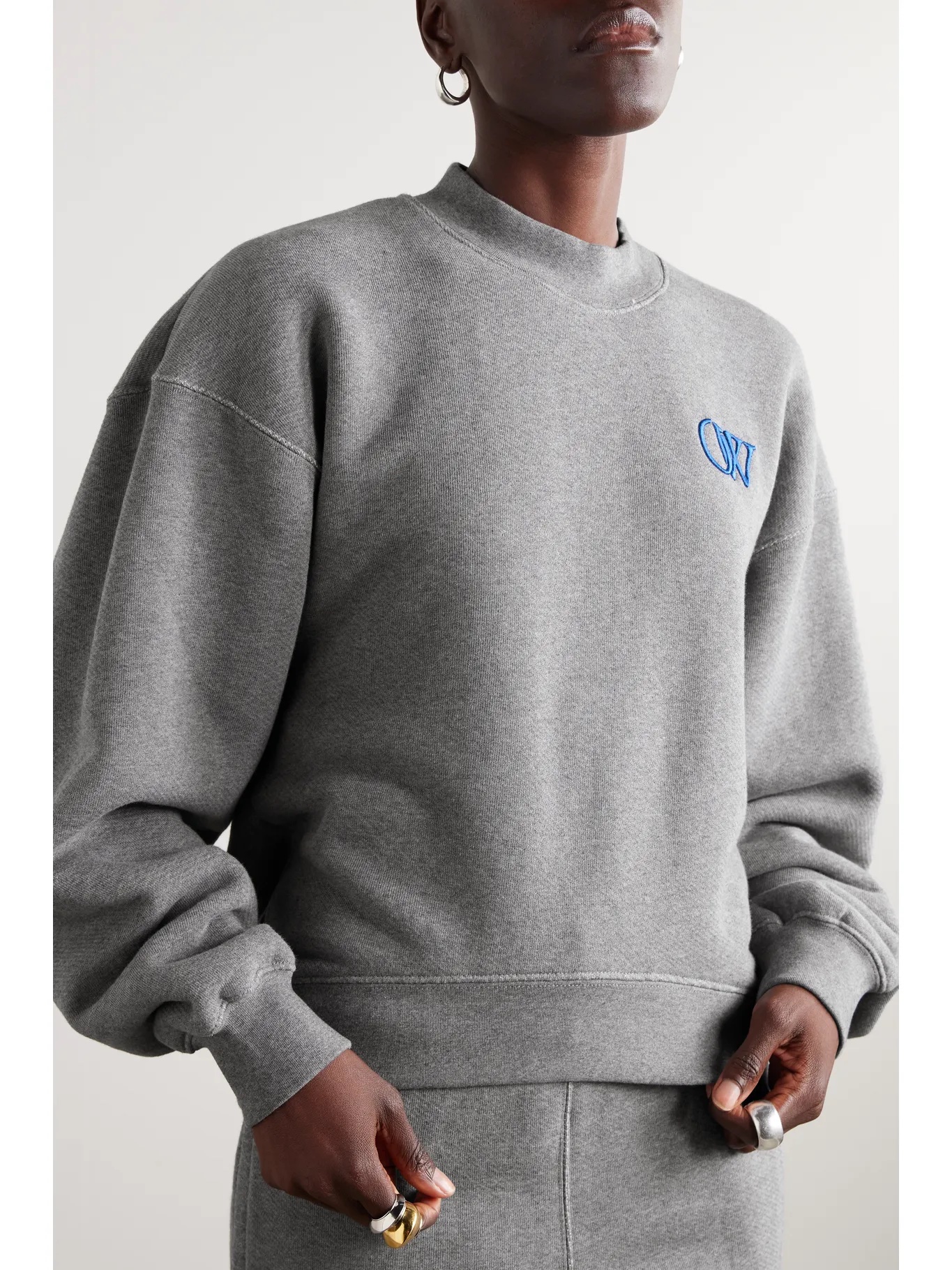 BALENCIAGA Logo-embroidered cotton-jersey hoodie