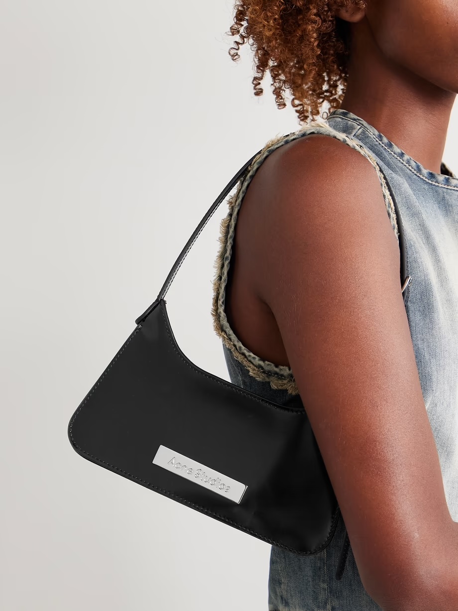 ACNE STUDIOS Embellished patent-leather shoulder bag