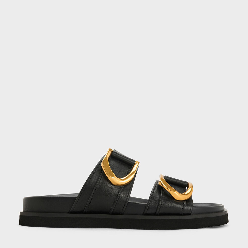 Gabine 真皮雙帶拖鞋