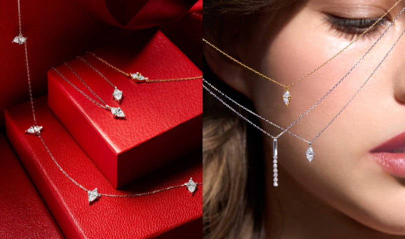 (左)AHKAH cerf-volant 系列／25,400-126,000元，(右)AHKAH cerf-volant 系列 & chandelier line系列／21,700-31,100元（圖／品牌提供）