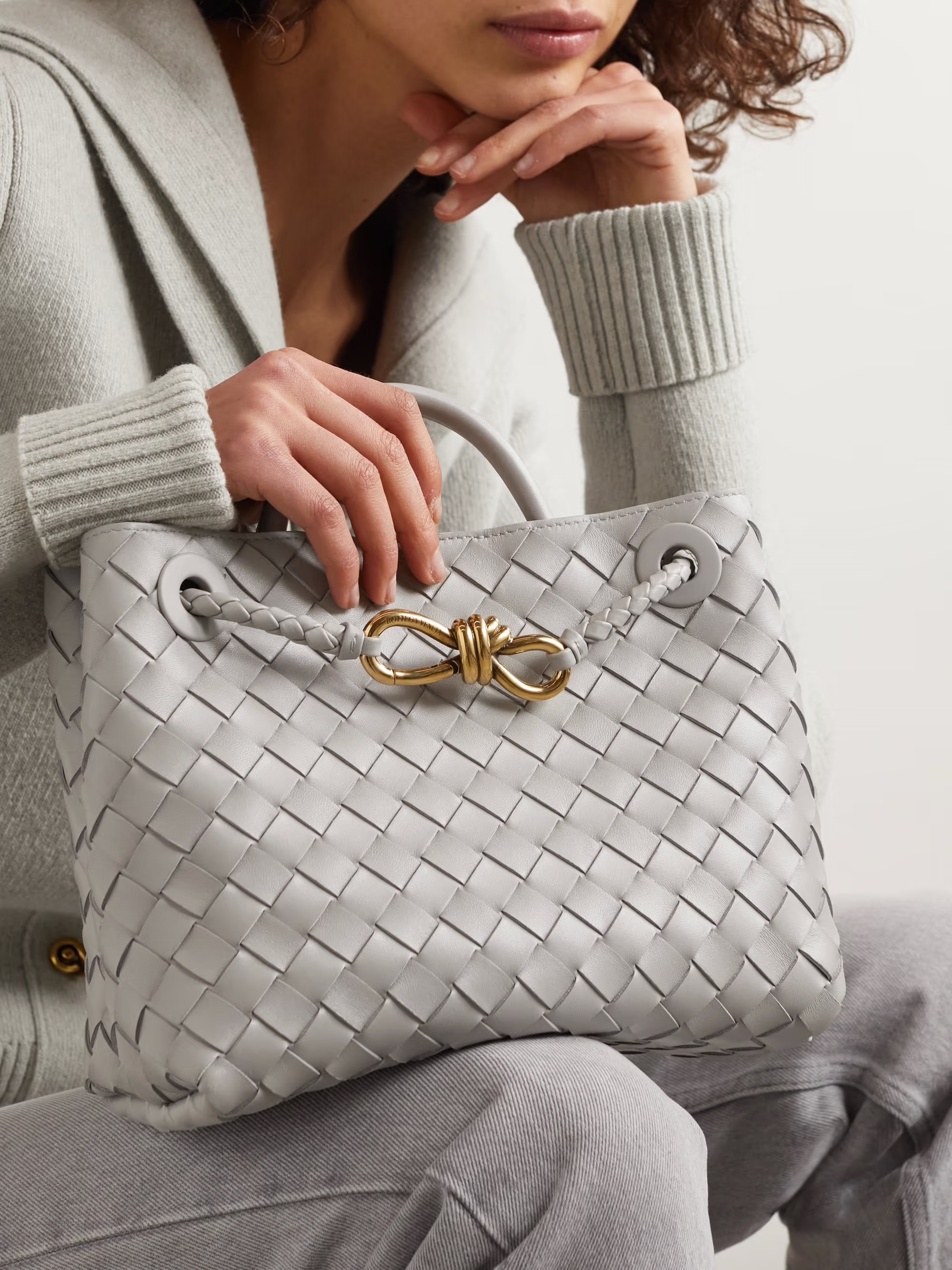 BOTTEGA VENETA Andiamo small intrecciato leather tote